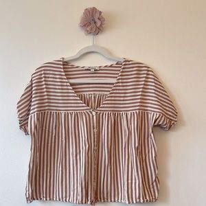 Madewell Small Rhyme Button-Front Top in Stripe Play